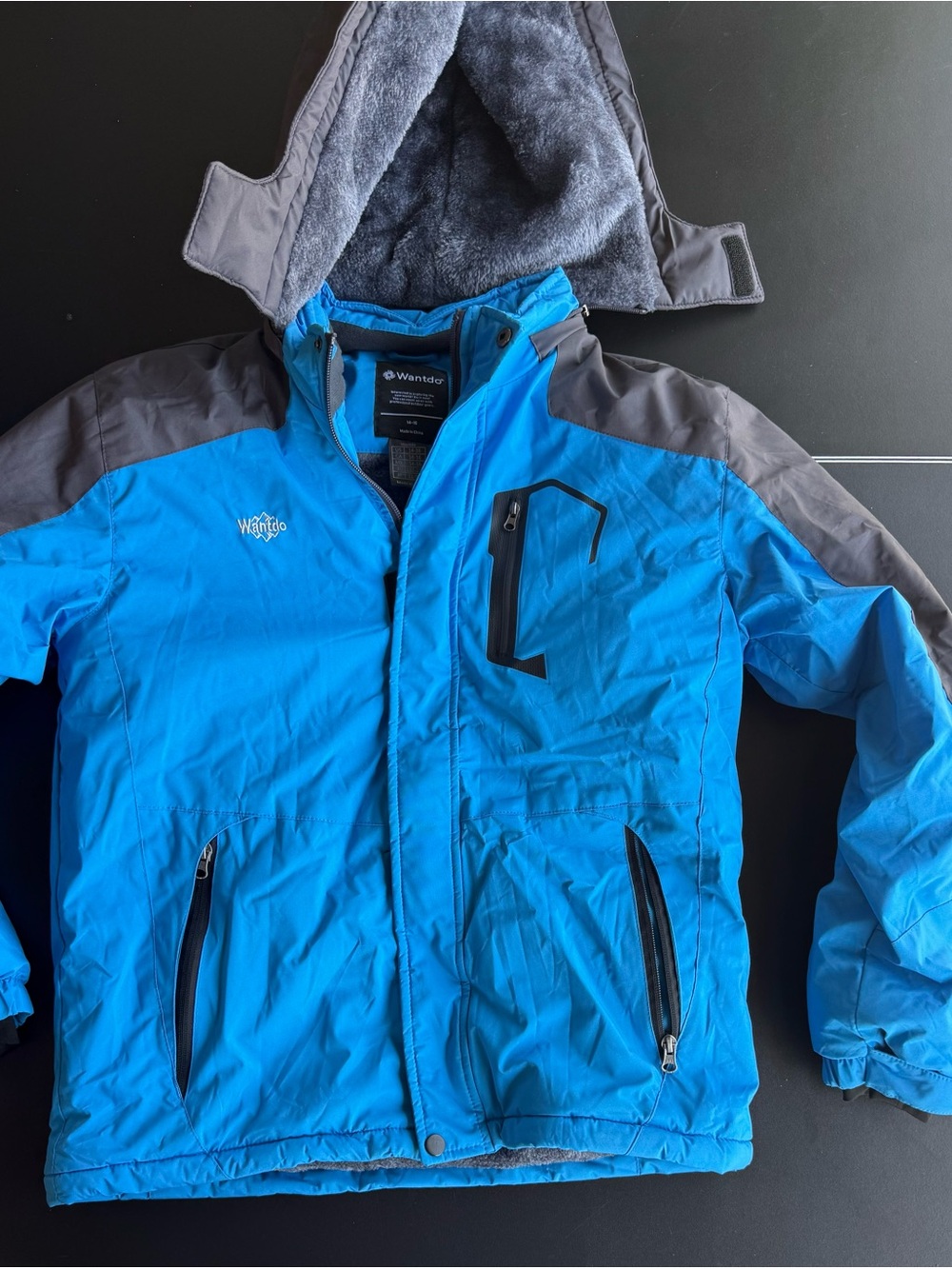 Kids Blue and Gray Puffer Jacket